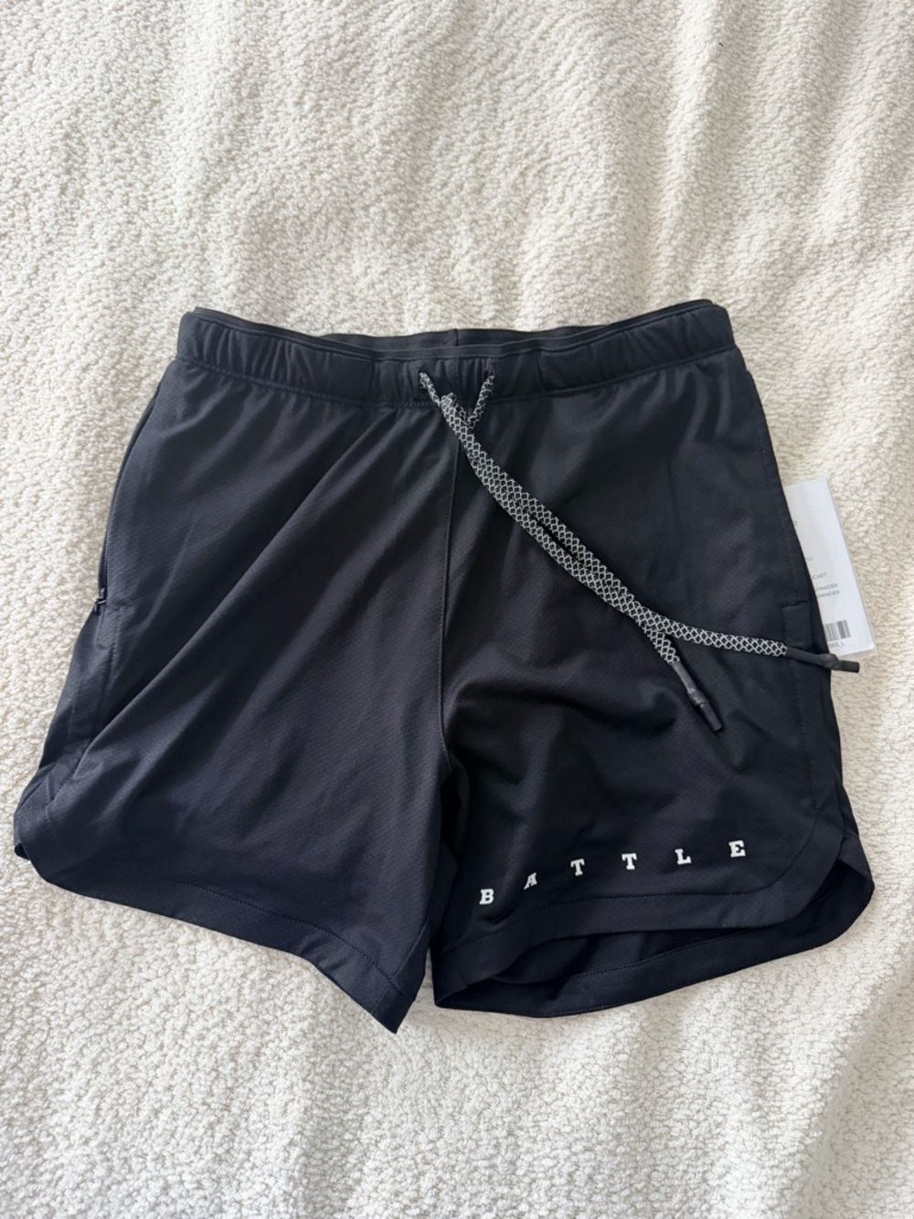 NWT Black 'BATTLE' Athletic Shorts with compression!